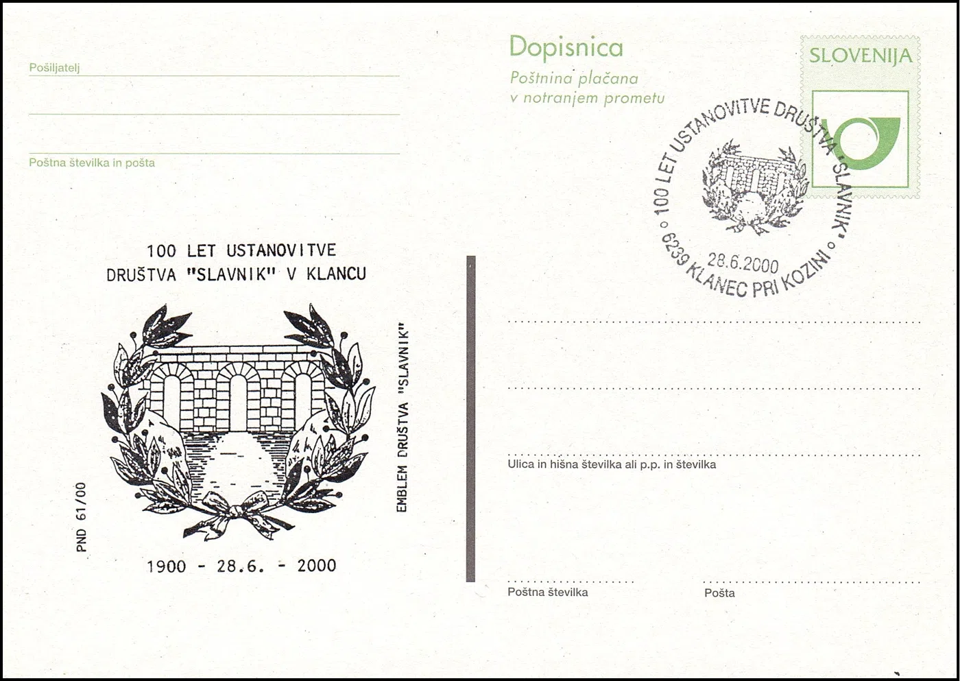 100 LET USTANOVITVE DRUŠTVA " SLAVNIK "